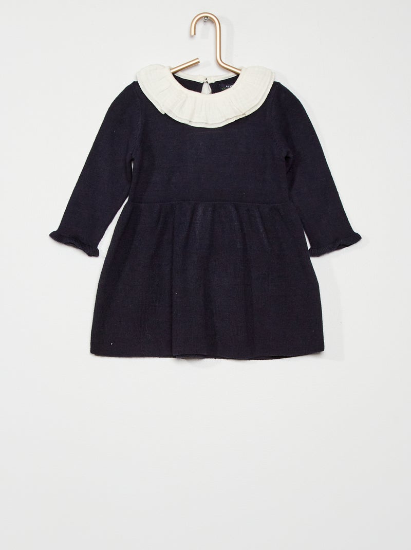 Robe maille tricot bleu - Kiabi