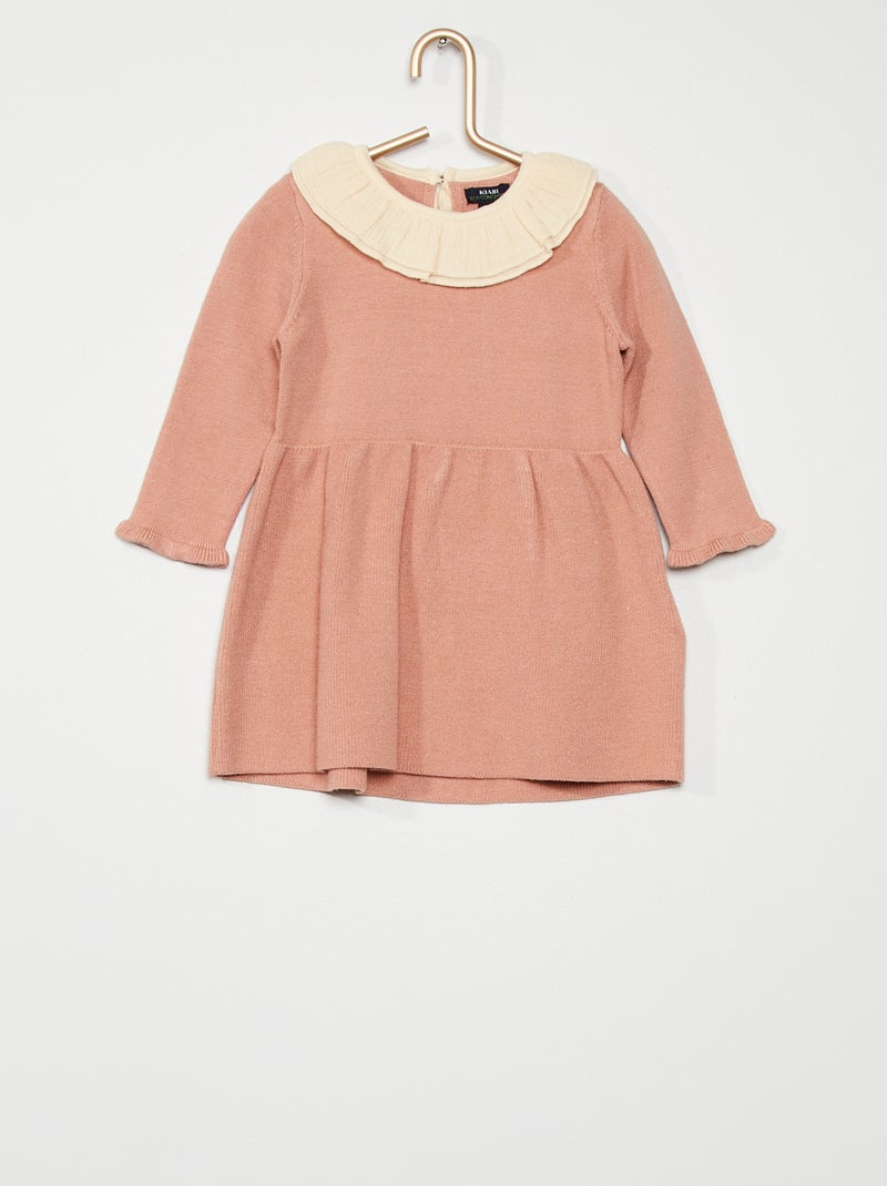 Robe maille tricot rose - Kiabi