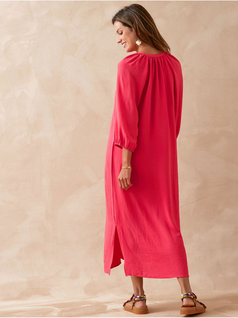 Robe manches 3/4 coupe ample - DAXON Rose - Kiabi
