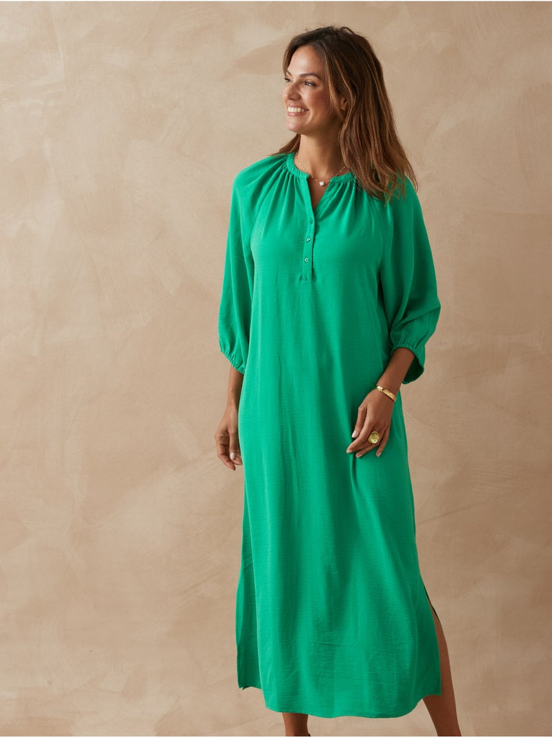 Robe manches 3/4 coupe ample - DAXON Vert - Kiabi