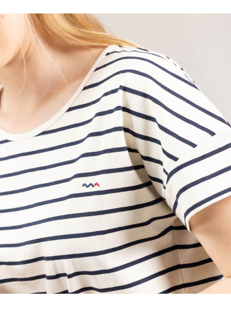 Robe manches courtes - Terre de Marins Blanc Bleu - Kiabi