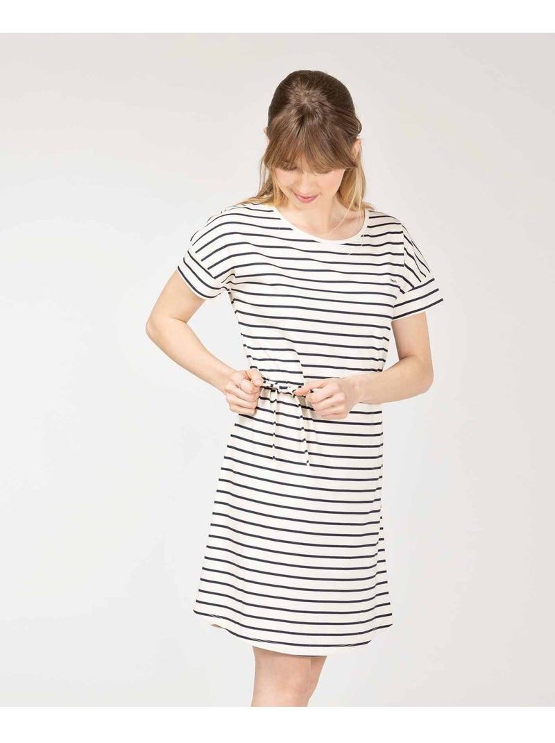 Robe manches courtes - Terre de Marins Blanc Bleu - Kiabi