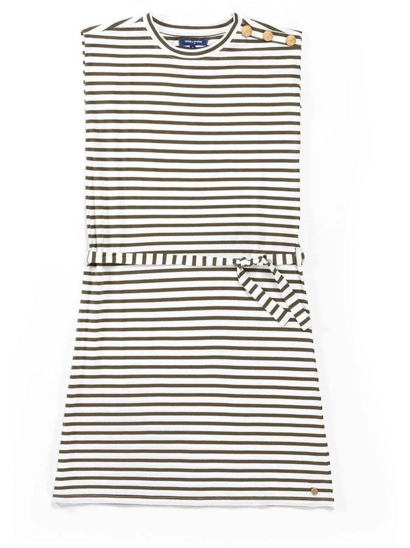 Robe manches courtes - Terre de Marins Blanc Kaki - Kiabi