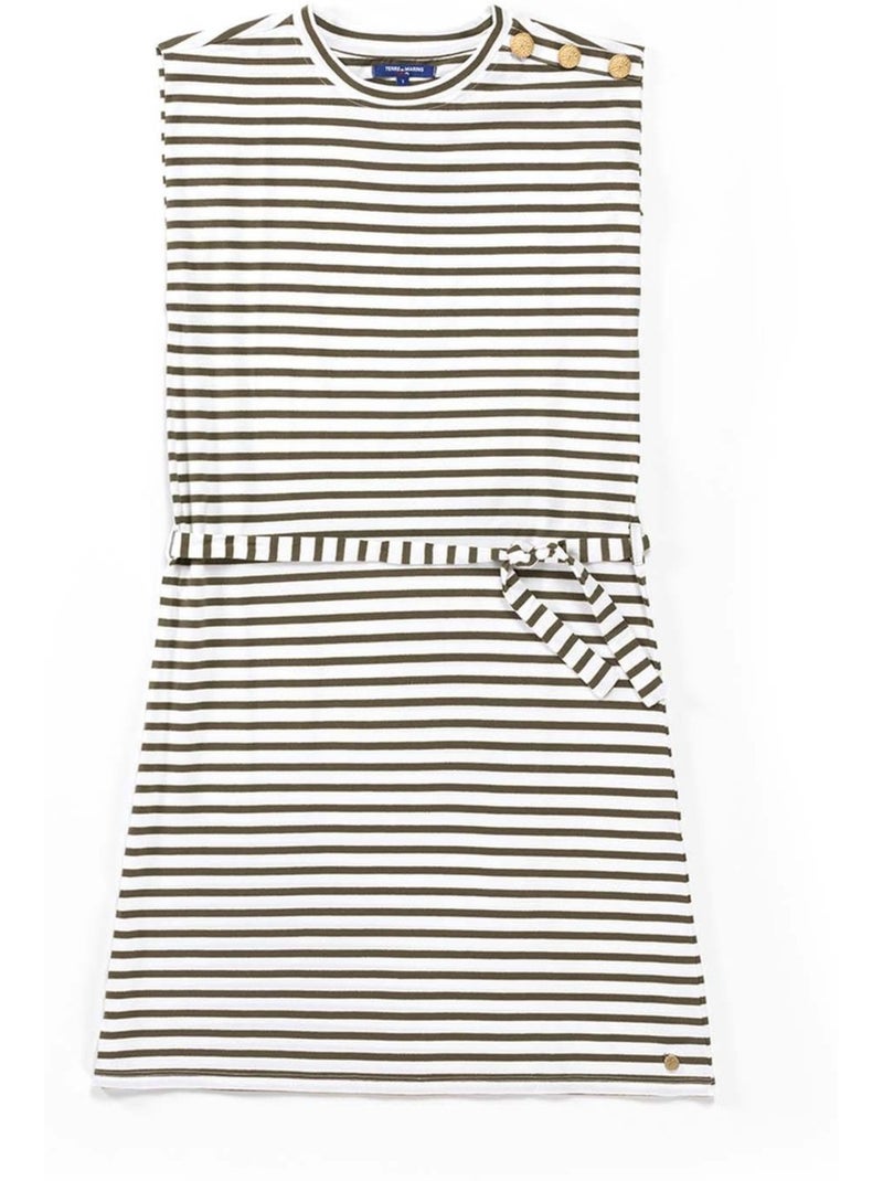 Robe manches courtes - terre de marins Blanc/Kaki - Kiabi