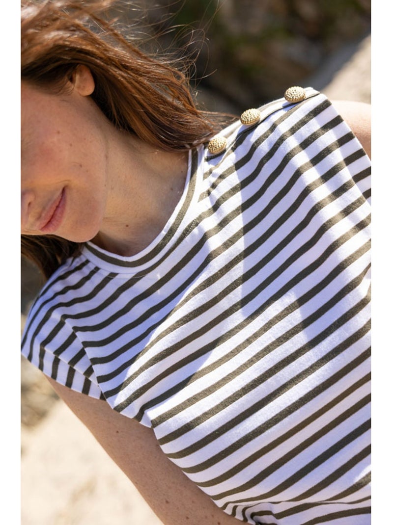 Robe manches courtes - terre de marins Blanc/Kaki - Kiabi