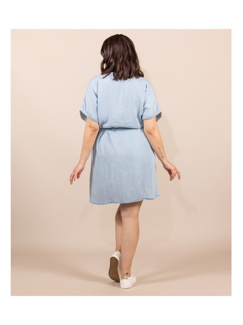 Robe manches courtes - Terre de Marins Bleu denim - Kiabi