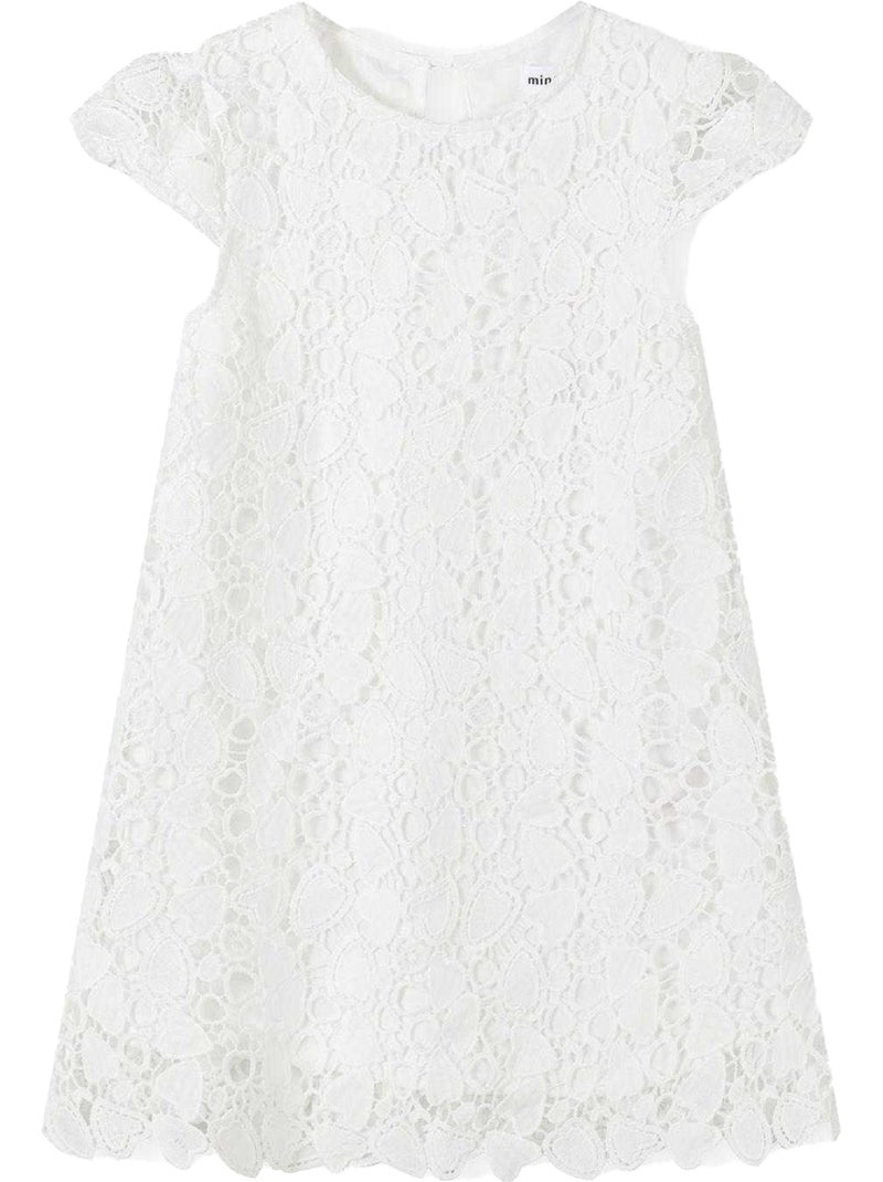 Robe manches courtes motif/style lacets - minoti Blanc - Kiabi