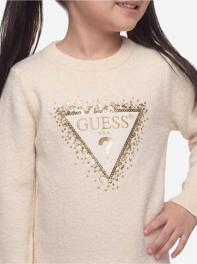 Robe manches longues - guess kids Beige - Kiabi