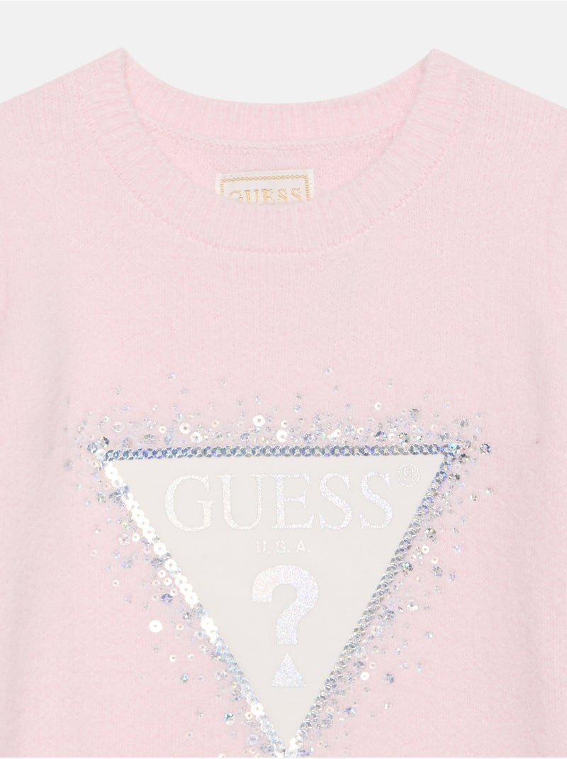 Robe manches longues - guess kids Rose clair - Kiabi