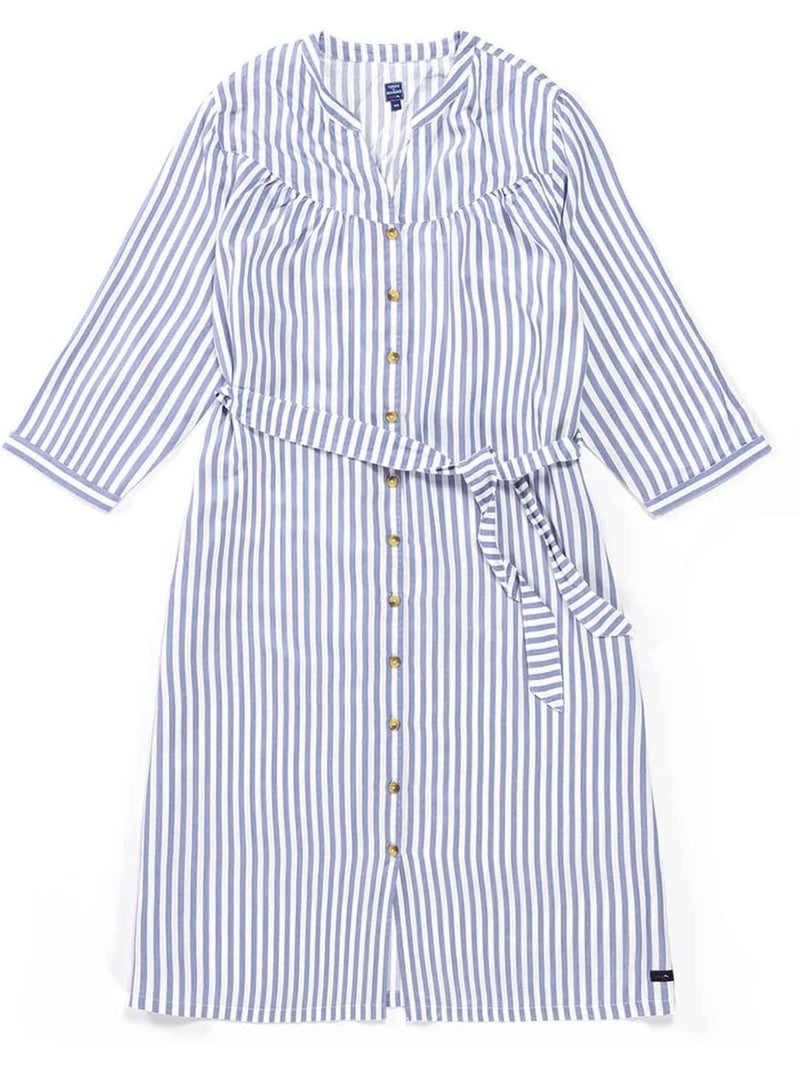 Robe manches longues - terre de marins Blanc Bleu - Kiabi