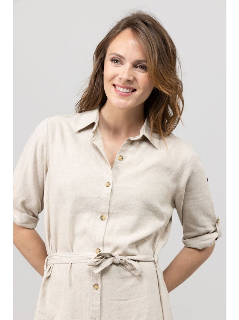 Robe manches longues - terre de marins Ecru - Kiabi