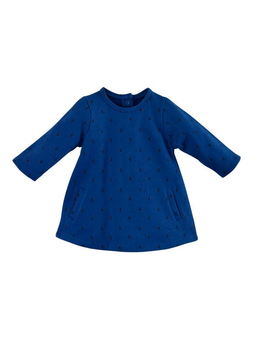 ROBE MANCHES LONGUES BLEU HAPPY - Kiabi
