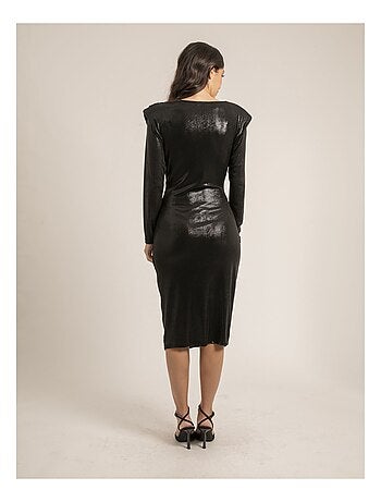 Robe manches longues drapée ILUNA