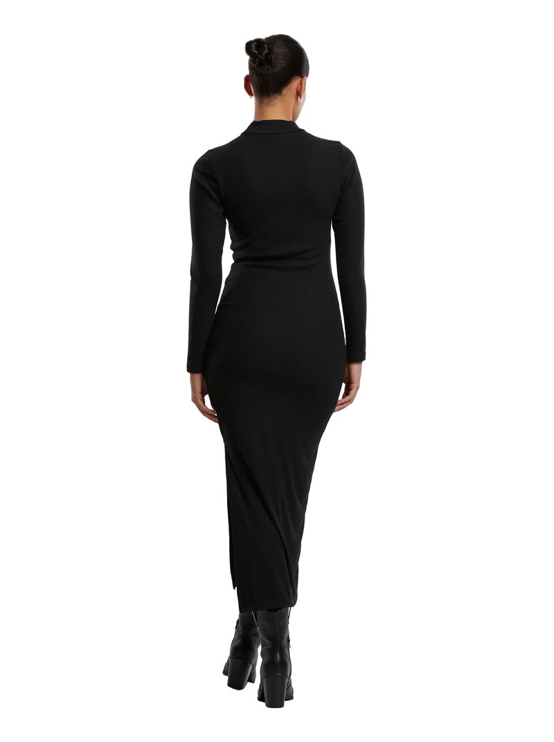 Robe manches longues motif/style côtelé - urban classics Noir - Kiabi