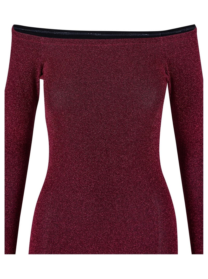 Robe manches longues motif/style paillettes - urban classics Bordeaux - Kiabi