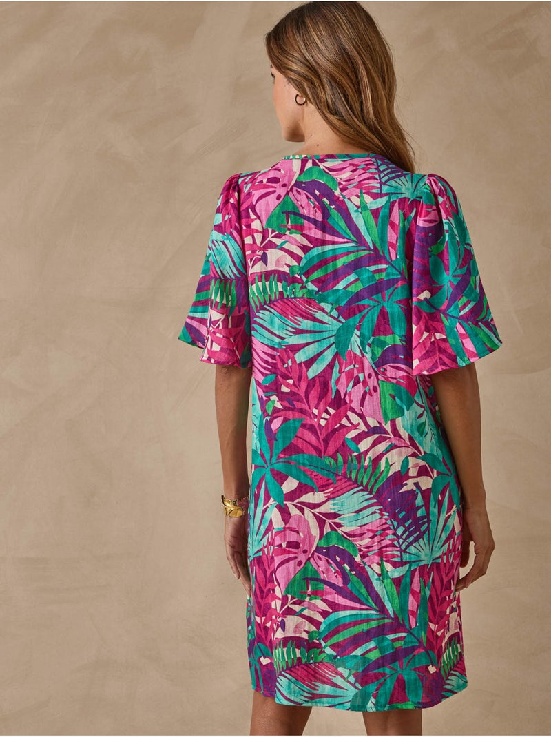 Robe manches papillon - DAXON Rose/Multicolore - Kiabi