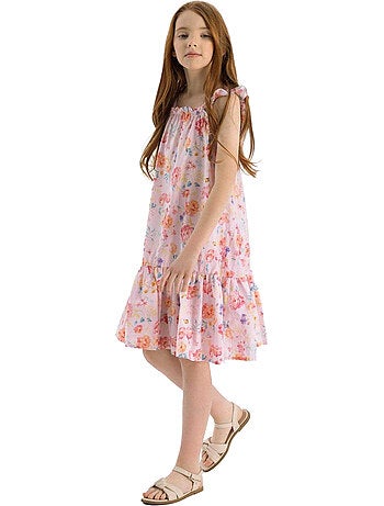 Robe manches ruchées motif/style fleurs - minoti