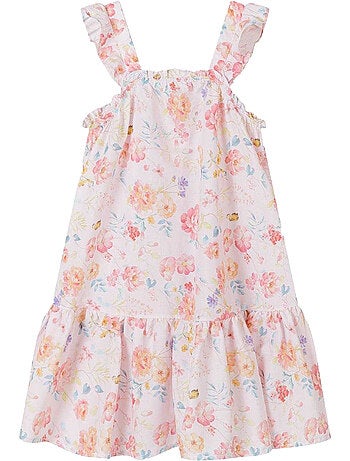 Robe manches ruchées motif/style fleurs - minoti