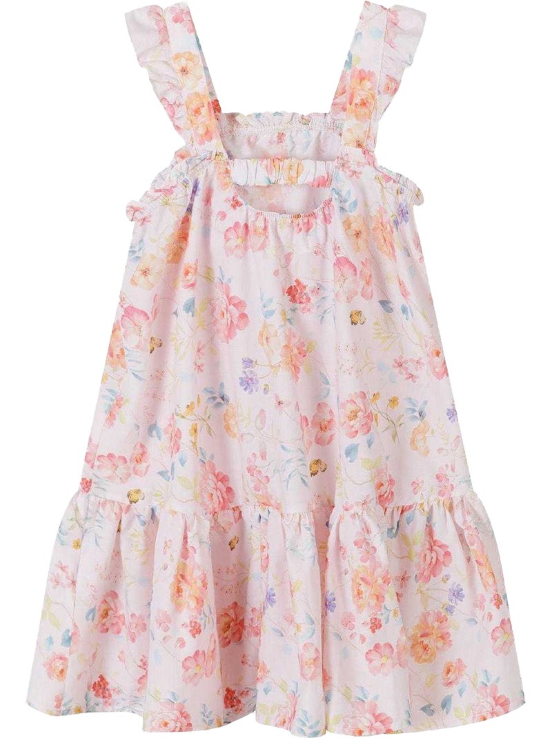 Robe manches ruchées motif/style fleurs - minoti Rose - Kiabi
