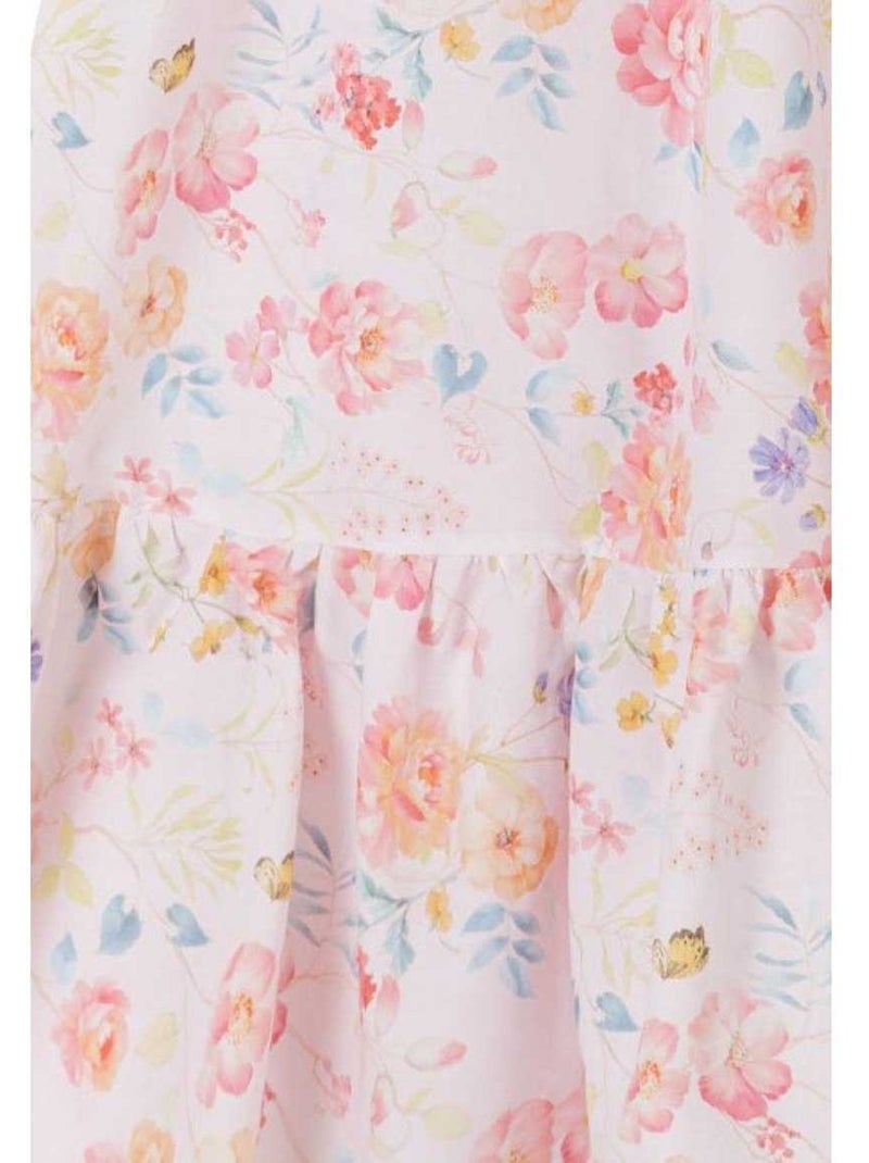 Robe manches ruchées motif/style fleurs - minoti Rose - Kiabi