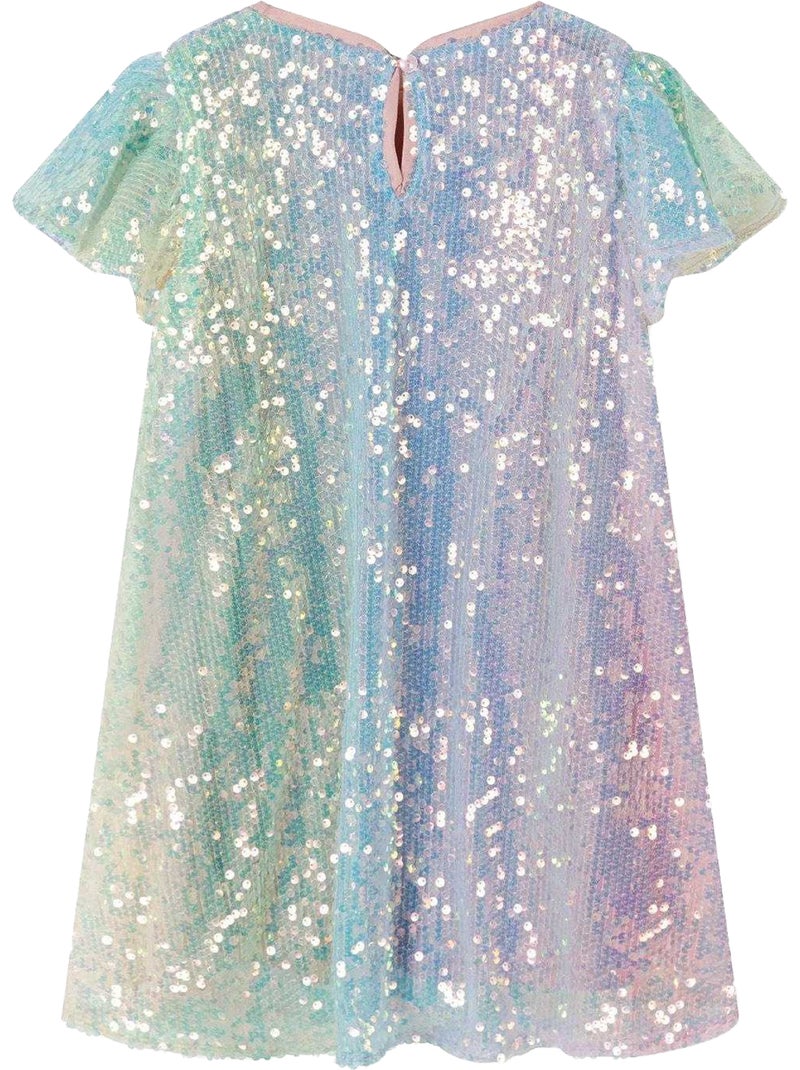 Robe manches volantées motif/style paillette - minoti Multicolore - Kiabi