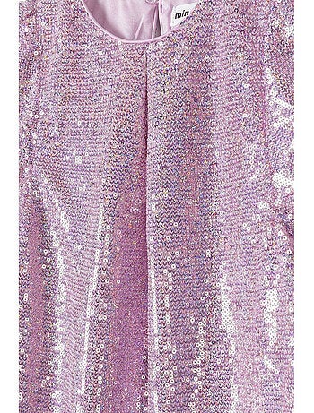 Robe manches volantées motif/style paillette - minoti