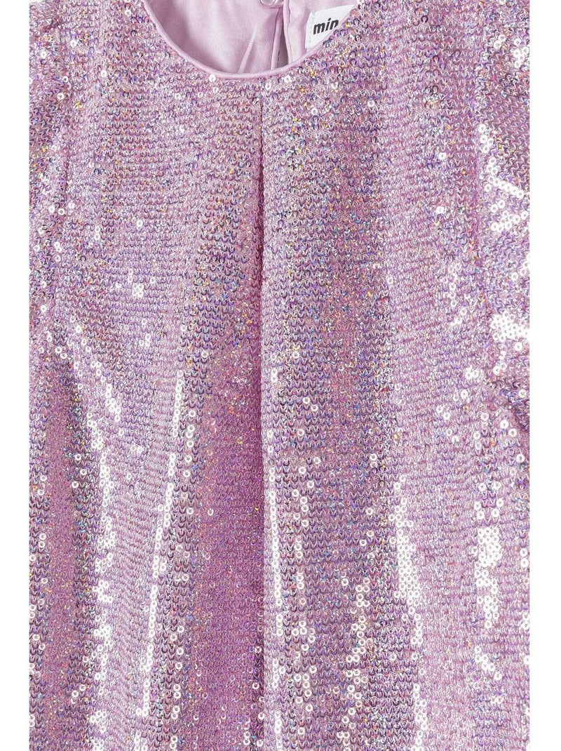 Robe manches volantées motif/style paillette - minoti Rose - Kiabi