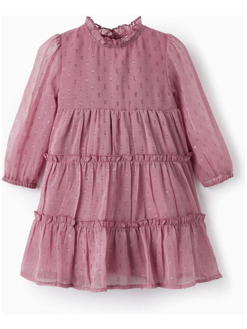 Robe mauve clair a manches longues pour bebe fille manches longues CEREMONIE Rose Kiabi nu