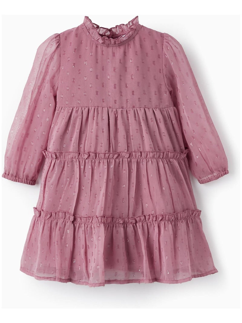 Robe mauve clair à manches longues pour bébé fille manches longues CÉRÉMONIE Rose - Kiabi