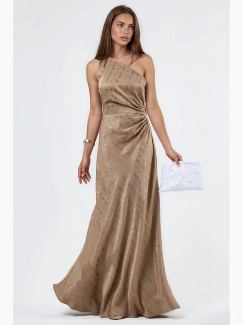 Robe maxi à col asymétrique et motifs hiccup - Kiabi Robe maxi à col asymétrique et motifs hiccup - Kiabi