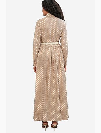Robe maxi à pois et col chemise bdart
