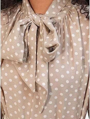 Robe maxi à pois et col chemise bdart