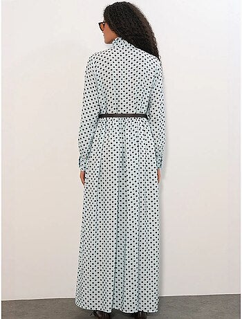 Robe maxi à pois et col chemise bdart