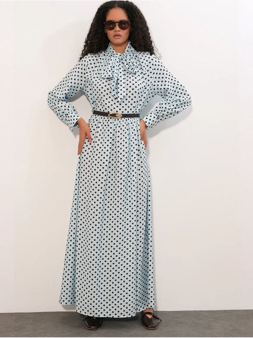Robe maxi à pois et col chemise bdart - Kiabi