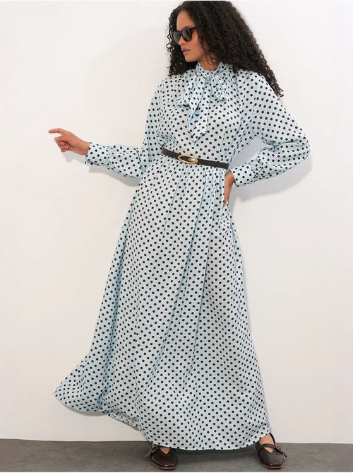 Robe maxi à pois et col chemise bdart - Kiabi