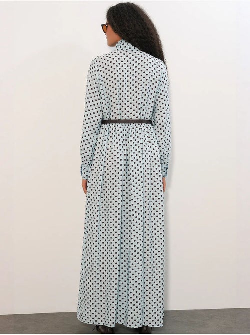 Robe maxi à pois et col chemise bdart - Kiabi