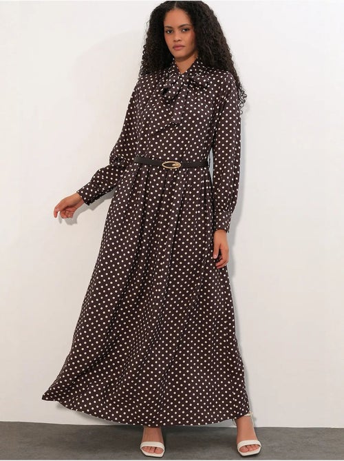 Robe maxi à pois et col chemise bdart - Kiabi Robe maxi à pois et col chemise bdart - Kiabi