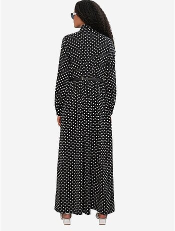 Robe maxi à pois et col chemise bdart