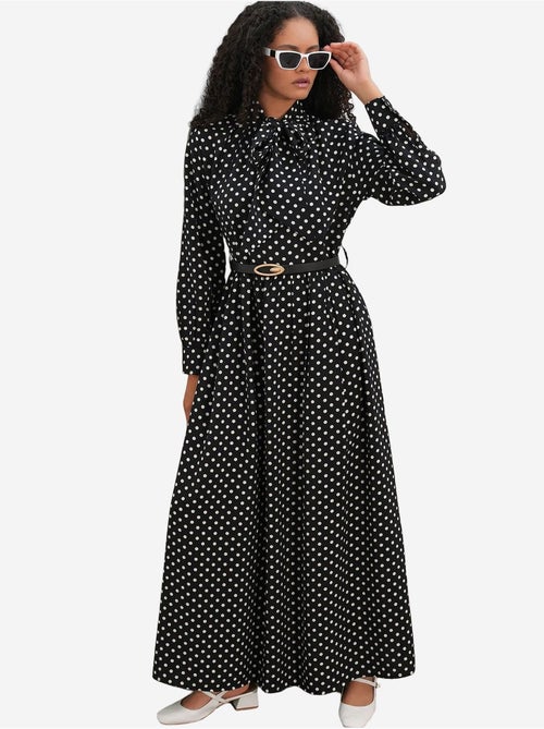 Robe maxi à pois et col chemise bdart - Kiabi Robe maxi à pois et col chemise bdart - Kiabi