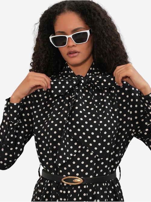Robe maxi à pois et col chemise bdart - Kiabi Robe maxi à pois et col chemise bdart - Kiabi
