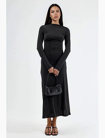 Robe maxi ajustée avec détail drapé busem