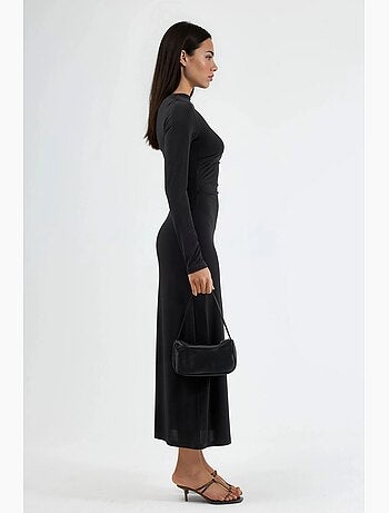Robe maxi ajustée avec détail drapé busem