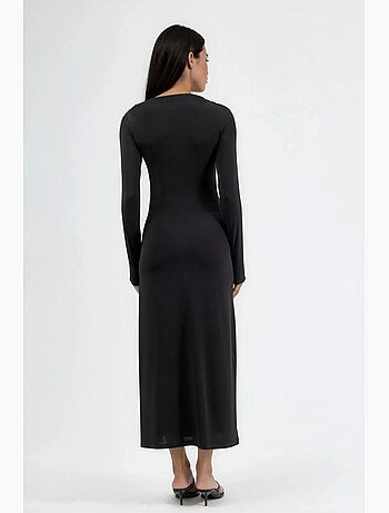 Robe maxi ajustée avec détail drapé busem