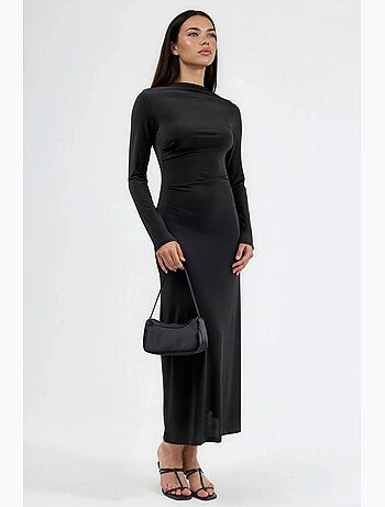 Robe maxi ajustée avec détail drapé busem