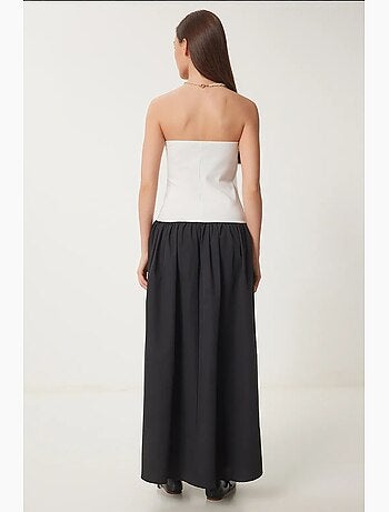 Robe maxi bustier à blocs de couleurs istanbul