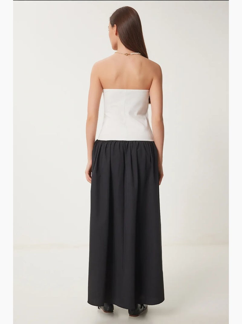 Robe maxi bustier à blocs de couleurs istanbul Multicolore - Kiabi