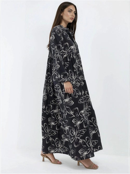 Robe maxi confortable à col v et boutons hiccup - Kiabi Robe maxi confortable à col v et boutons hiccup - Kiabi