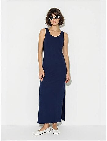 Robe maxi droite sans manches à fente lucci