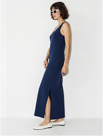 Robe maxi droite sans manches à fente lucci