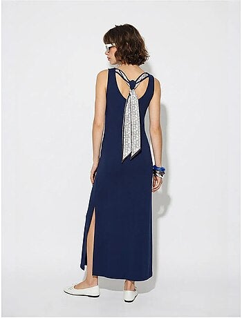 Robe maxi droite sans manches à fente lucci